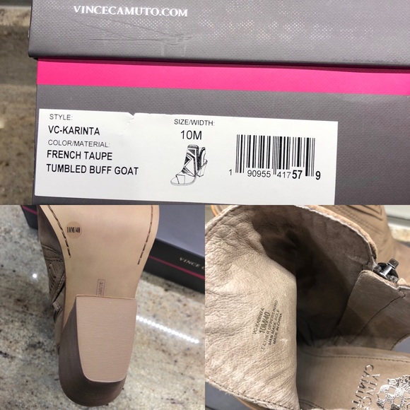 VINCE CAMUTO KARINTA TAUPE BOOTIES - Picture 4 of 7